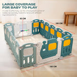 Baybee Train Kids Playpen for Babies Foldable Baby Play Area Indoor Setup with Safety Lock (16 Panels) BAYBEE