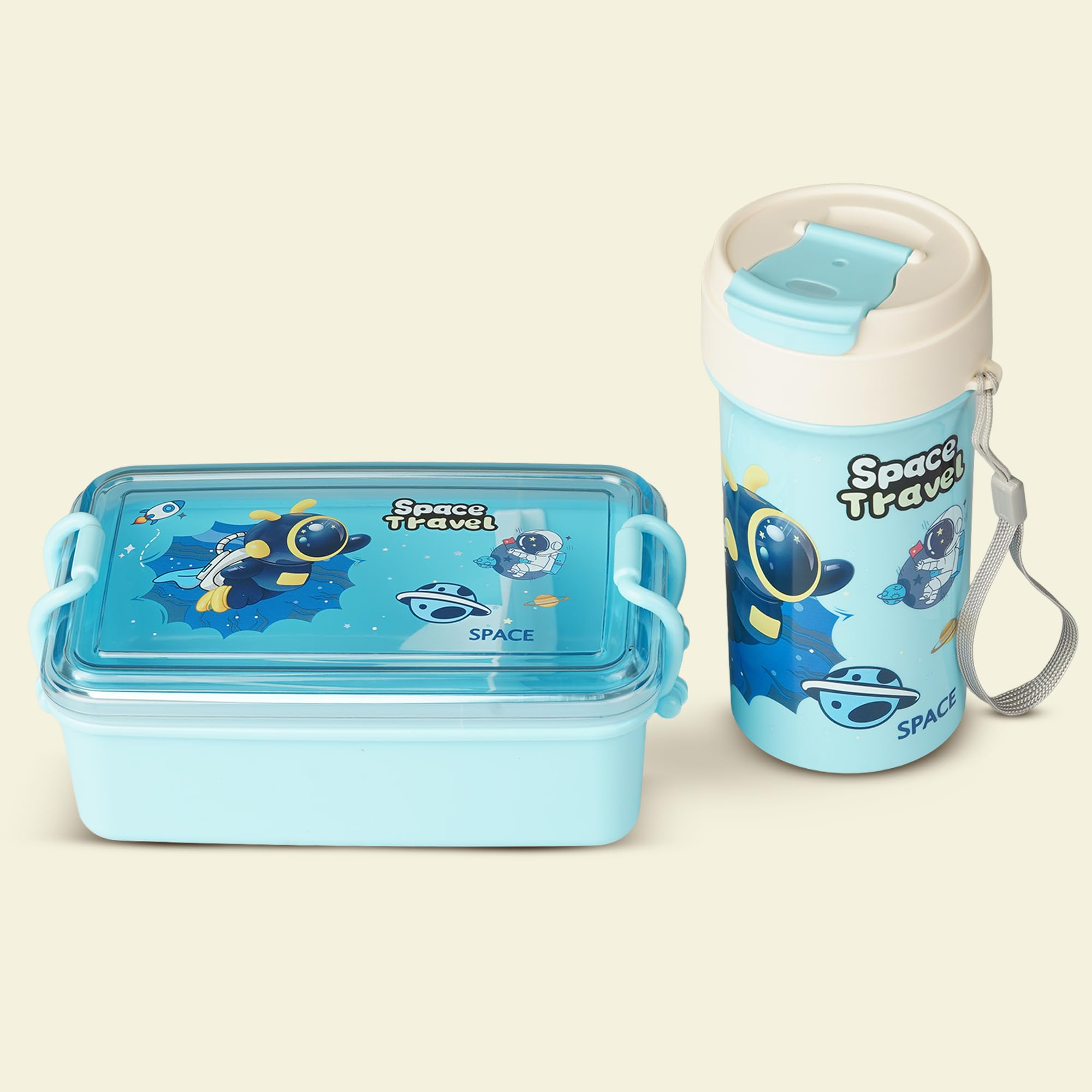 Baybee AstroBites Lunch Box with Sipper Water Bottle for Kids (600ml LB& 700ml SWB)