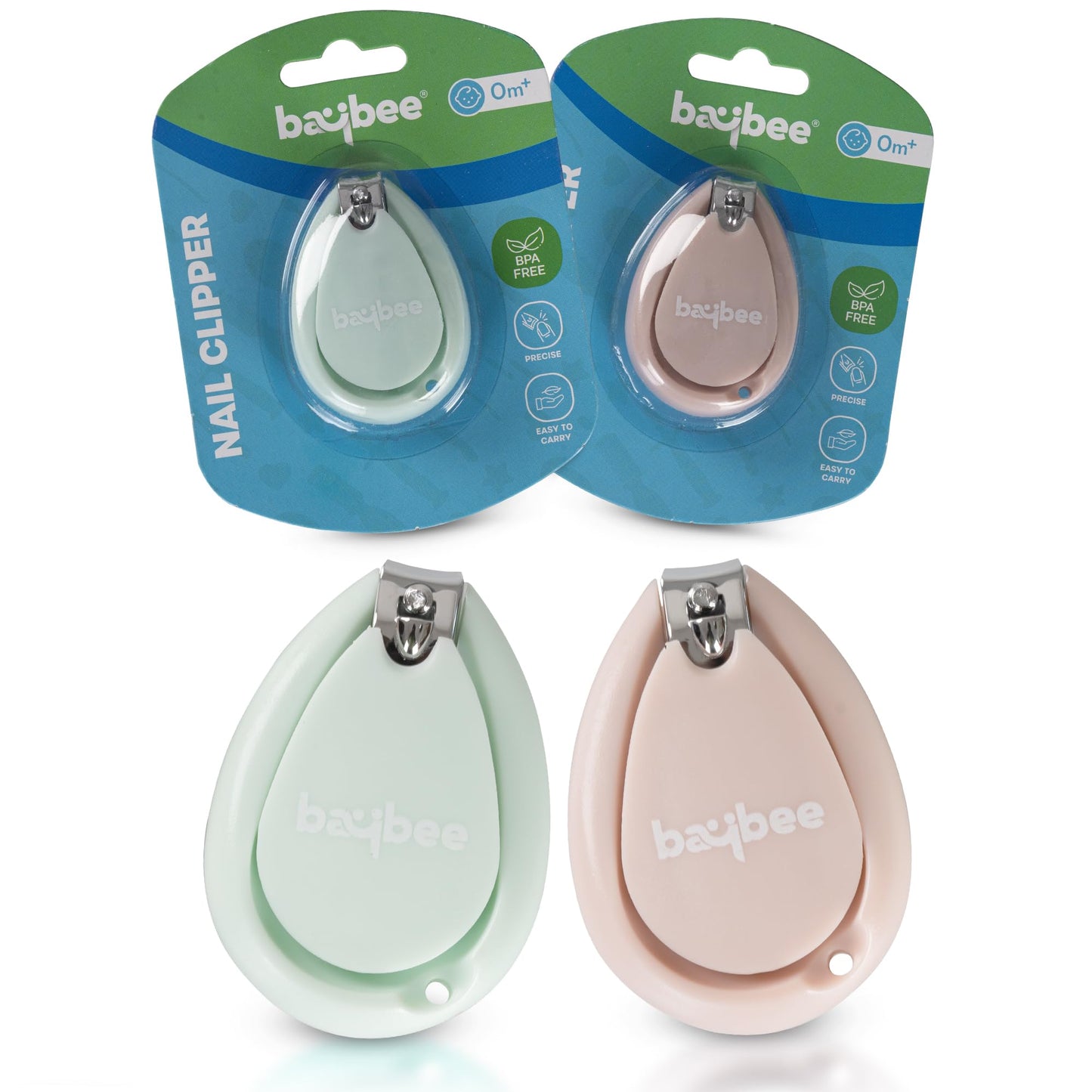 Baybee Baby Nail Clipper with Skin Guard, Safety Nails Cutter (Pack of 2) BAYBEE