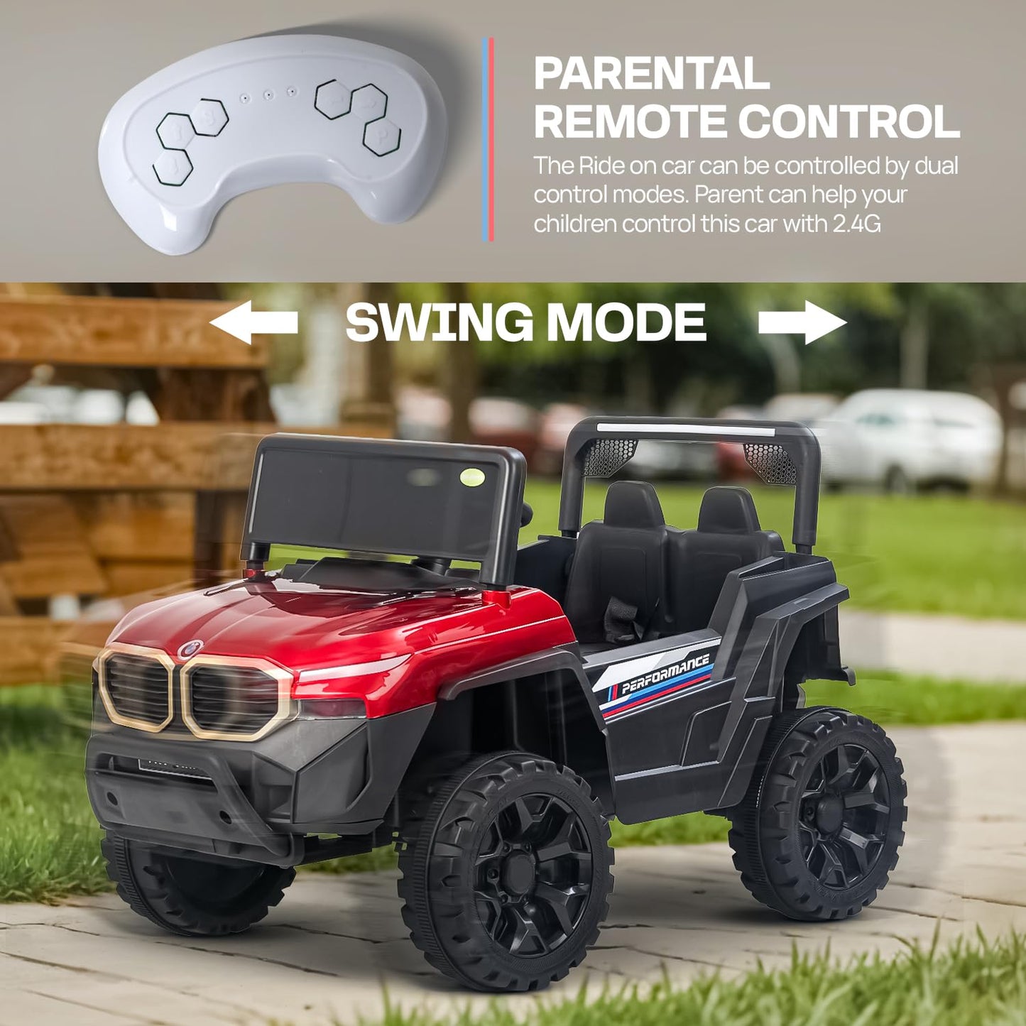 Baybee Alfton Pro Battery Operated Jeep for Kids, Ride on Toy Kids Car with RGB Lights &amp; Music,Rechargeable Electric Jeep Car for Kids to Drive 2 to 6 Years