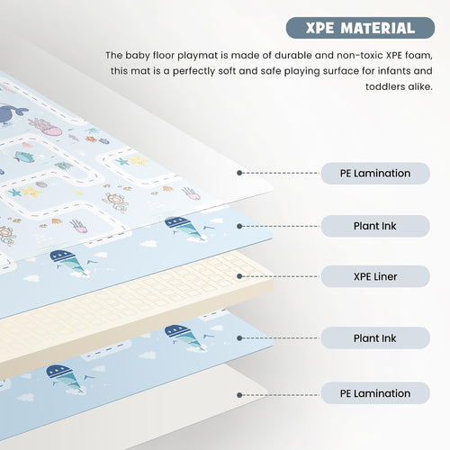 Baybee Crawling Foldable Kids Play Mat for Babies Size 180x150CM - Assorted Themes BAYBEE