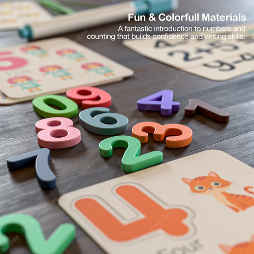 Baybee Wooden Learning Toys, Counting Sticks and Math Toys, Wipe and Clean Cards BAYBEE