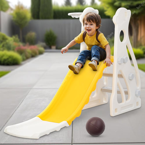 Baybee 2 in 1 Penguin Sliders for Kids, Foldable Garden Kids Slider with Basketball Hook BAYBEE