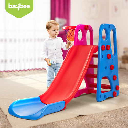 Baybee Garden Swing & Slider for Kids | Plastic Baby Slide Cum Swing Combo with Baby Basket Ball Toy for Home/Indoor/Outdoor BAYBEE