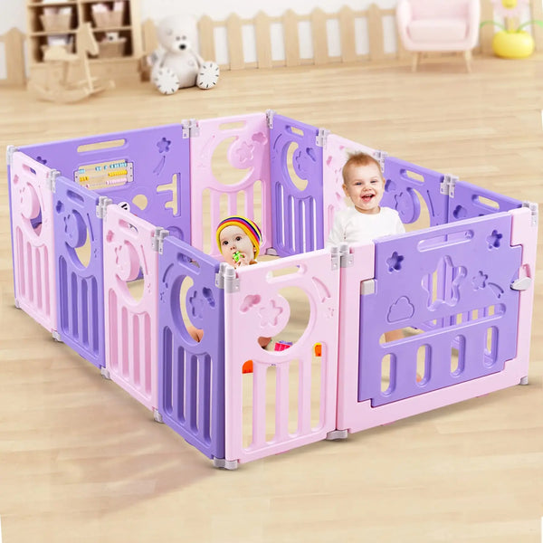 Baybee Playard Playpen for Kids with Safety Lock & Suction Cup, Play Gate Fence for Kids