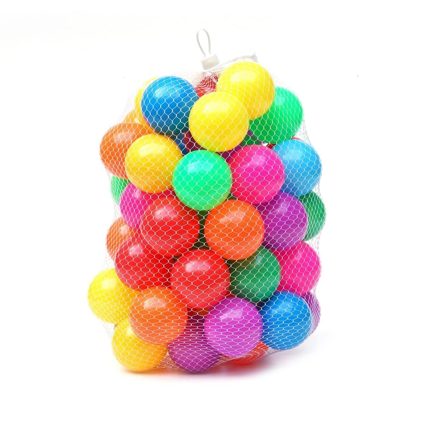 BAYBEE Soft Plastic Baby Pit Balls for Kids Reusable Soft Crush Proof Play Pit Balls - (50 Pcs)