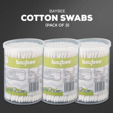 Baybee 300 Pcs Baby Cotton Swab Ear Buds Cleaner, Safe & Hygienic for Babies (Pack of 3) BAYBEE