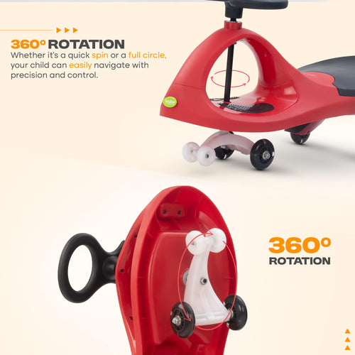 Baybee Glide Kids Magic Swing Car with 360° Steering, Music & PU LED Wheels | Magic Cars for Kids 3 to 8 Years Boys Girls BAYBEE