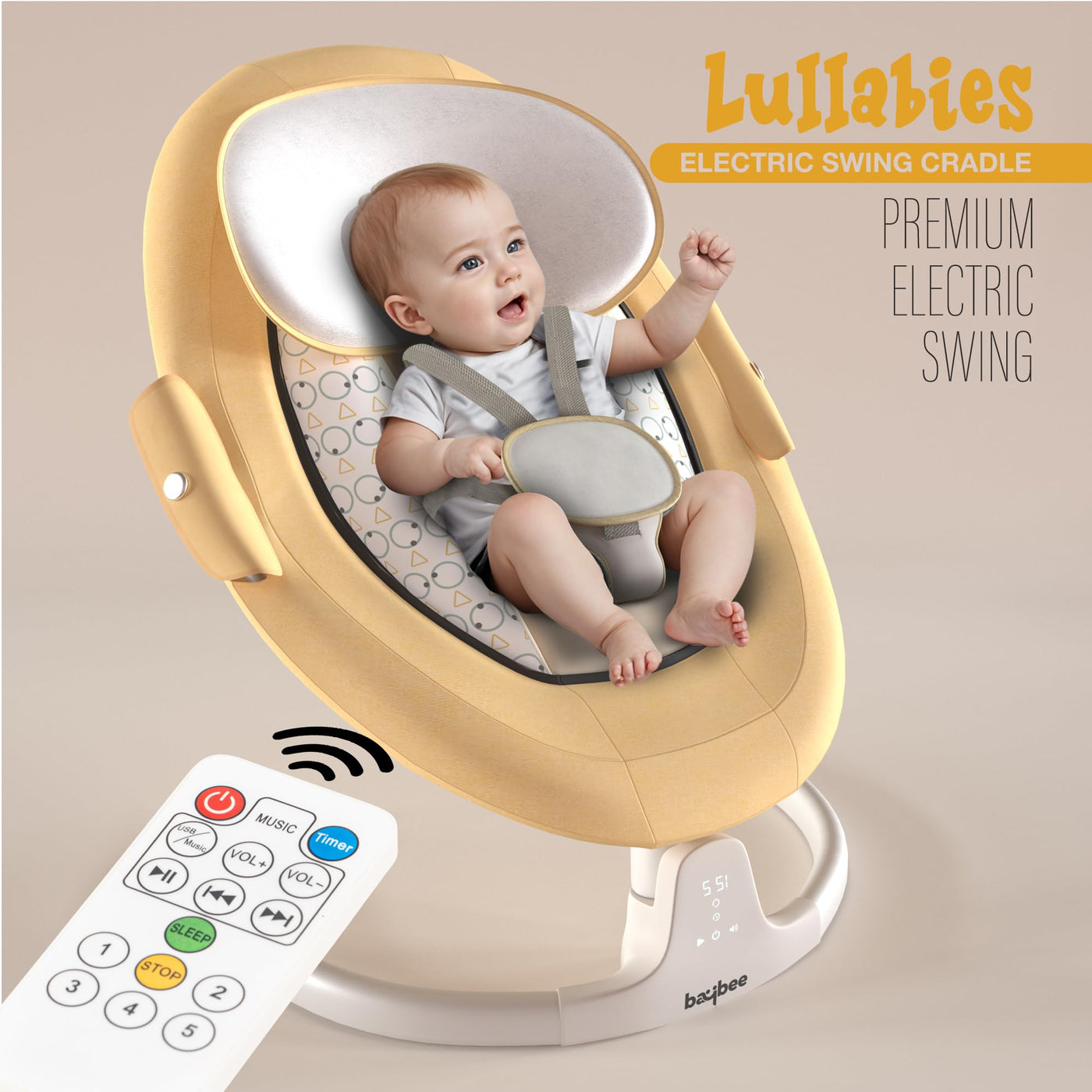 Shop Automatic Electric Baby Swing Cradle with Mosquito Net Auto