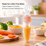 Baybee Silicone Food Squeeze Feeder Anti-Colic & BPA Free with Spoon for Infants Baybee India
