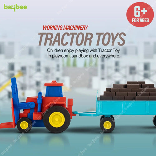 BAYBEE Friction Powered Construction Tractor  Push and Go Toys for Kids Baybee