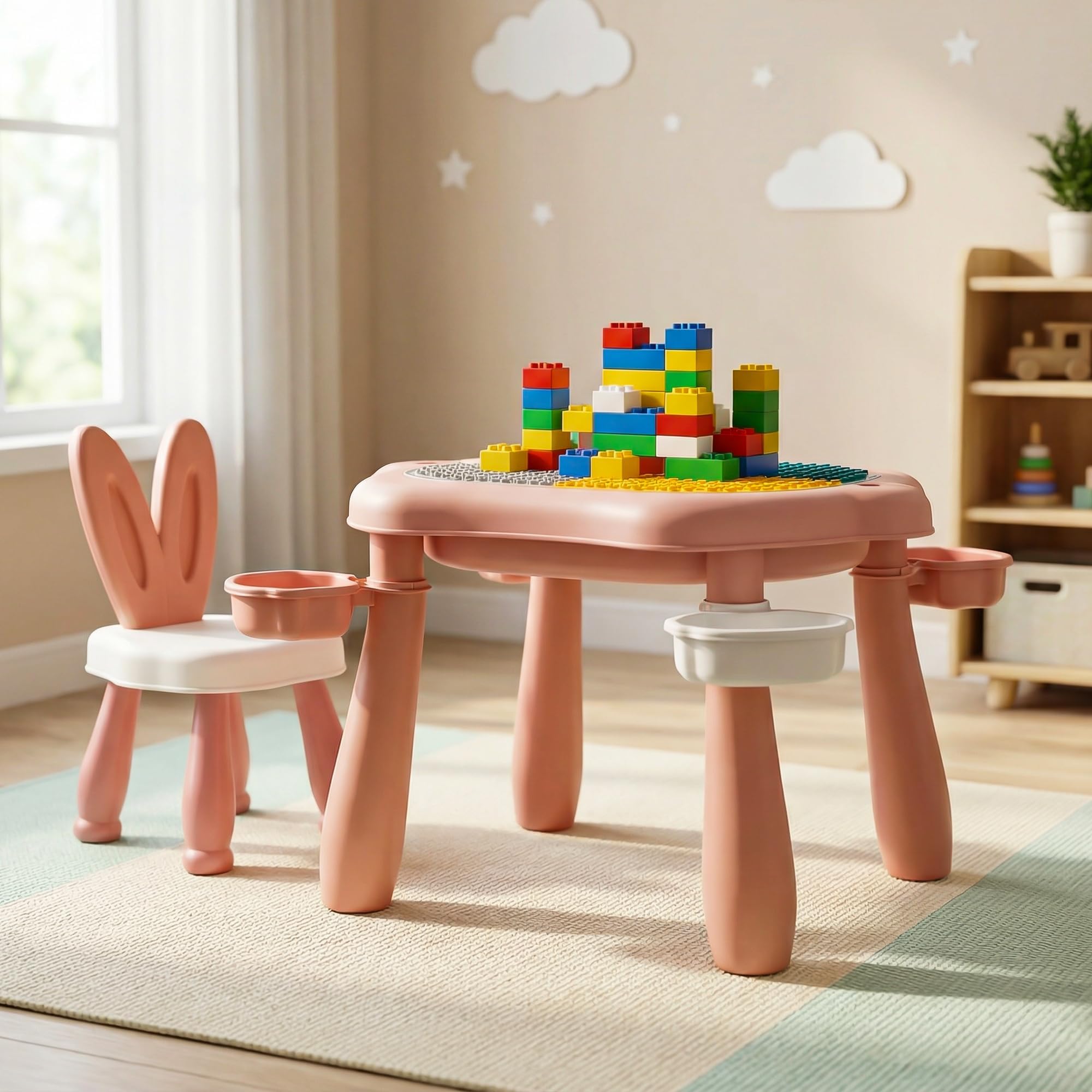 Baybee 5-in-1 Study Table with Chair for Kids Multi-Activity Kids Study Table for Learning