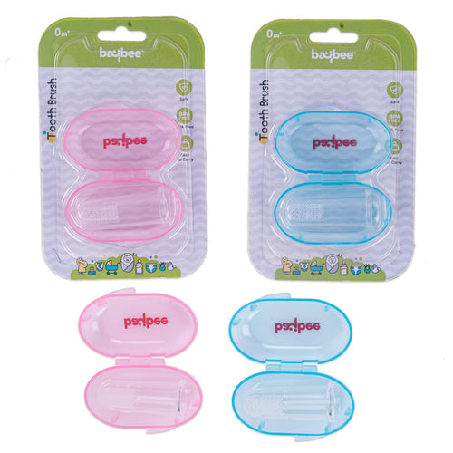 Baybee Silicone Baby Finger Toothbrush, Food Grade Silicon Kids Toothbrush (Pack of 2) BAYBEE