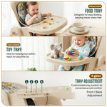 Baybee 3 in 1 High Chair with Removable Food & Toy Tray, 4 Level Height Adjustment Baybee India