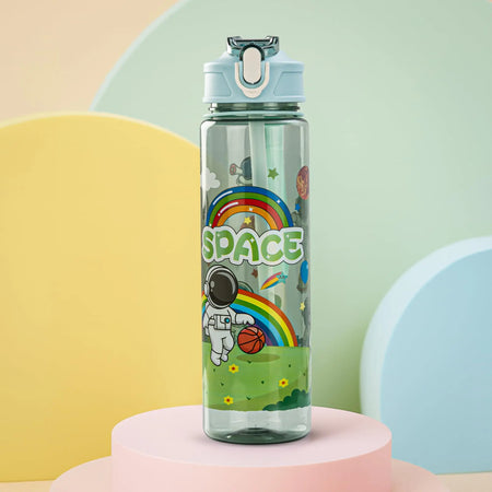 Baybee Galaxy Baby Sipper Water Bottle with Soft Silicone Straw and Strap (800ml) BAYBEE