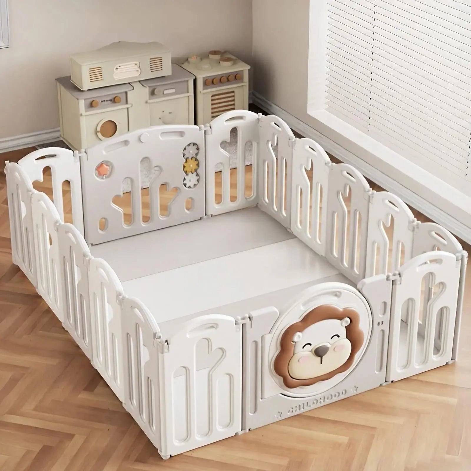 Baybee Lion Kids Playpen for Babies  (18 Panels) Foldable Baby Play Area Indoor Setup