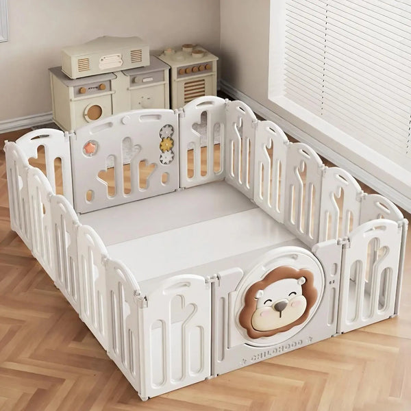 Baybee Lion Kids Playpen for Babies Foldable Baby Play Area Indoor Setup (16 Panels)