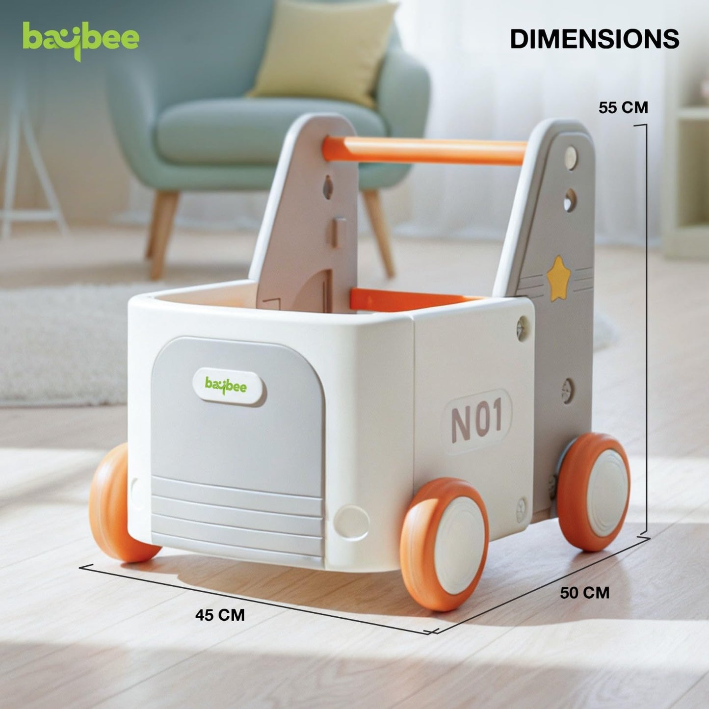 Baybee 4-in-1 Baby Walker & Kids Ride-On Smooth-Rotation Wheels Baybee India