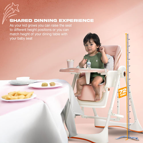 Baybee Nivio Convertible 3-in-1 Baby High Chair for Kids, Baby Swing Chair with 5 Height Adjustable, Footrest, Tray, 160° Recline, Safety Belt & Wheels Baybee India