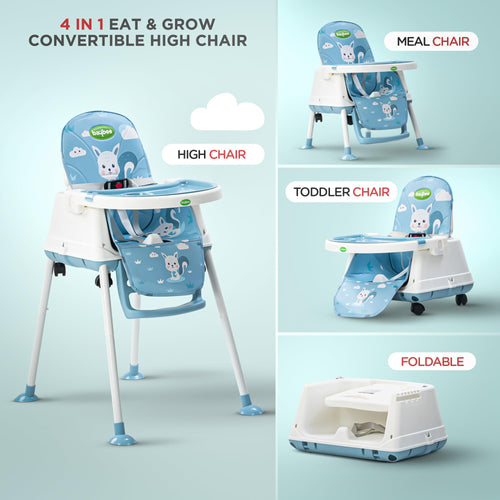 Baybee 4 in 1 Convertible High Chair for Kids Foldable Baby Feeding Chair with Safety Harness Baybee India