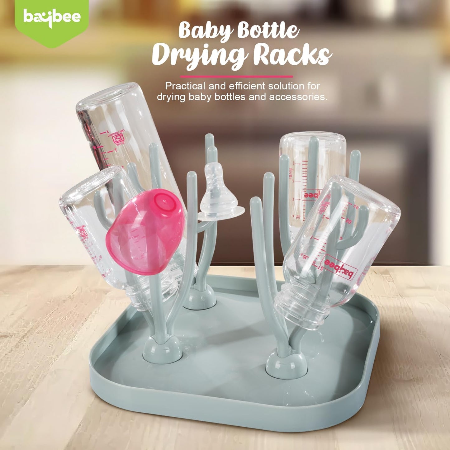 Baybee Baby Bottle Drying Rack for Babies, Baby Sterilizer and Dryer for Feeding Bottles with 16 Racks