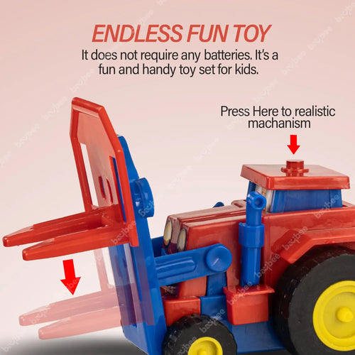 BAYBEE Friction Powered Construction Tractor  Push and Go Toys for Kids Baybee