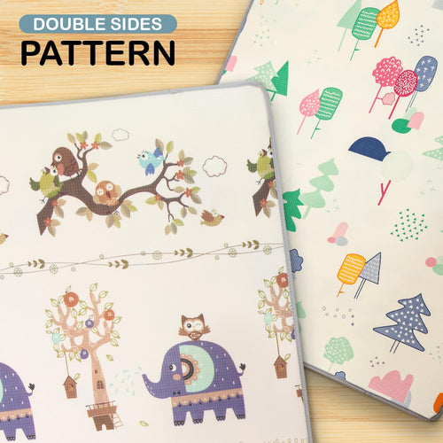 Cartoon Theme Baby Double Sided Play Mat Foldable Crawling Mat Size W-180cm X H-150 cm -  Assorted Themes BAYBEE