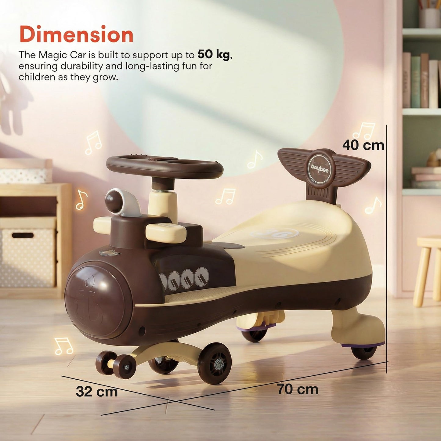 Baybee Diver Baby Swing Cars for Kids Twister Ride on Kids Car with RGB Lights - Baybee India