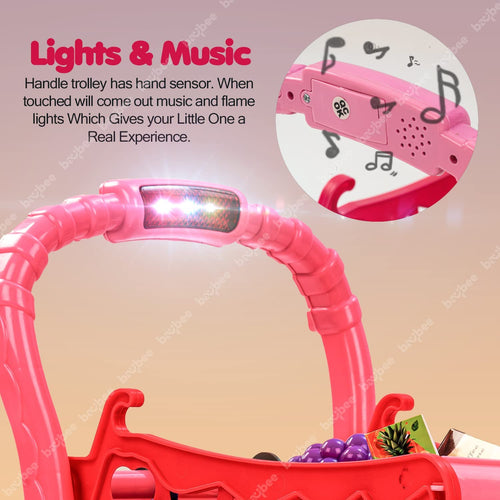 Baybee 3 in1 Supermarket Shopping Cart for Kids with Sound, Light BAYBEE