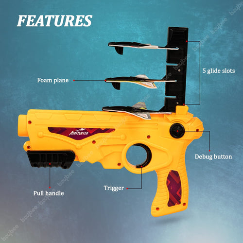 Baybee Airplane Launcher Toy Catapult Plane Gun with Foam Aircrafts Glider for Kids BAYBEE