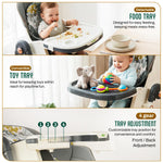Baybee 3 in 1 High Chair with Removable Food & Toy Tray, 4 Level Height Adjustment Baybee India
