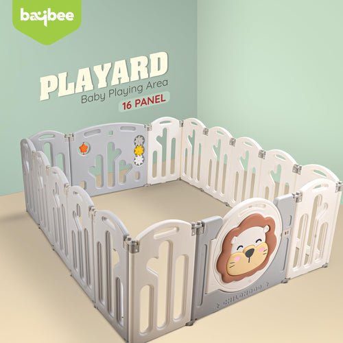 Baybee Lion Kids Playpen for Babies Foldable Baby Play Area Indoor Setup (16 Panels) BAYBEE
