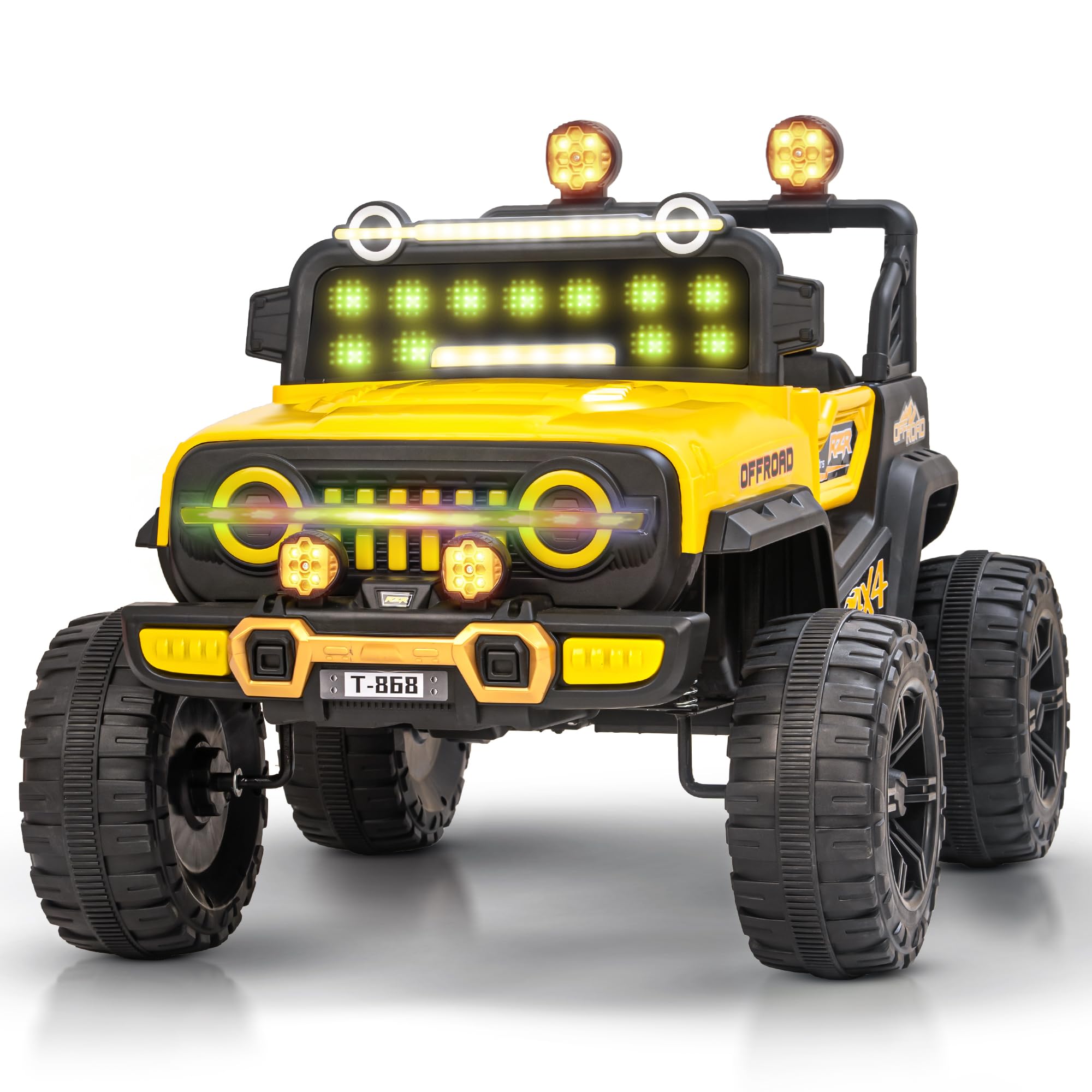 Baybee Blitz Battery Operated Jeep for Kids with RGB Windshield Light, USB, Bluetooth & Music| Electric Jeep Car for Kids