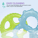 Baybee Natural Silicone Baby Teether for 3-12 Months Soft Circle Shape Safe Teething Toy for Infants (Pack of 2) BAYBEE