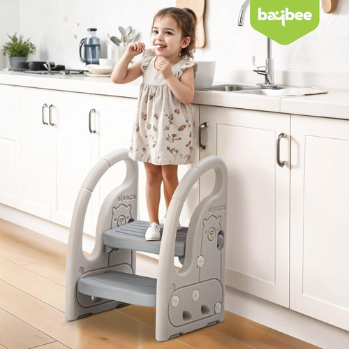 Baybee Toddler Step Stool for Kids | 2-Step Stepping Ladder with Handles | Anti-Slip Kids Step Stool for Kitchen & Bathroom | Potty Training Toilet Stool BAYBEE