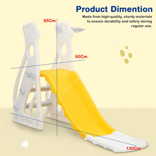 Baybee 2 in 1 Penguin Sliders for Kids, Foldable Garden Kids Slider with Basketball Hook BAYBEE