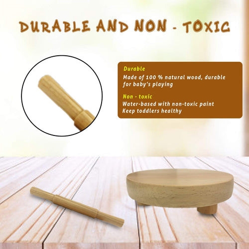 baybee wooden roti roller/rolling pin board for kids chapati maker for toddlers BAYBEE