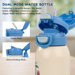 Baybee 2 in 1 PandaPlunge Baby Sipper Bottle with Straw for Kids Sipper Water Bottle (550ml) BAYBEE