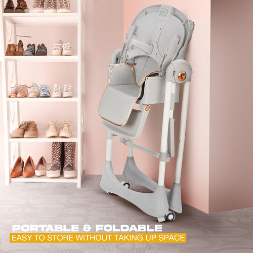 Baybee Nivio Convertible 3-in-1 Baby High Chair for Kids, Baby Swing Chair with 5 Height Adjustable, Footrest, Tray, 160° Recline, Safety Belt & Wheels Baybee India
