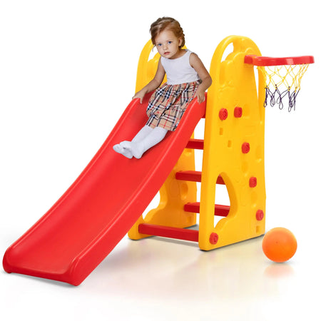 Baybee 3 in 1 Pony Garden Sliders for Kids, Plastic Baby Slide with Basketball Hoop for Kids BAYBEE