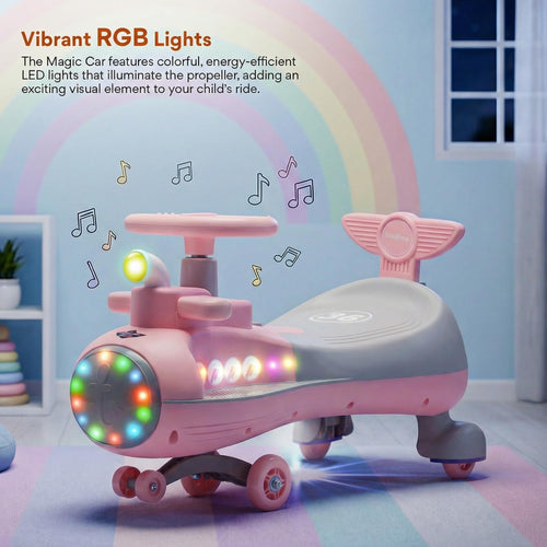 Baybee Diver Baby Swing Cars for Kids Twister Ride on Kids Car with RGB Lights - Baybee India