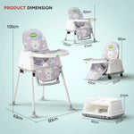 Baybee 4 in 1 Convertible High Chair for Kids Foldable Baby Feeding Chair Baybee India