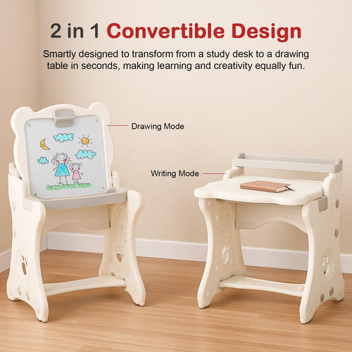 Baybee 2-in-1 Convertible Drawing & Writing Table for Kids Study Table with Whiteboard BAYBEE