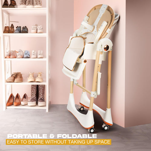 Baybee Nivio Convertible 3-in-1 Baby High Chair for Kids, Baby Swing Chair with 5 Height Adjustable, Footrest, Tray, 160° Recline, Safety Belt & Wheels Baybee India