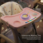 Baybee Breeze High Chair with Musical & Dual Removable Trays, Adjustable Feeding Chair Baybee India