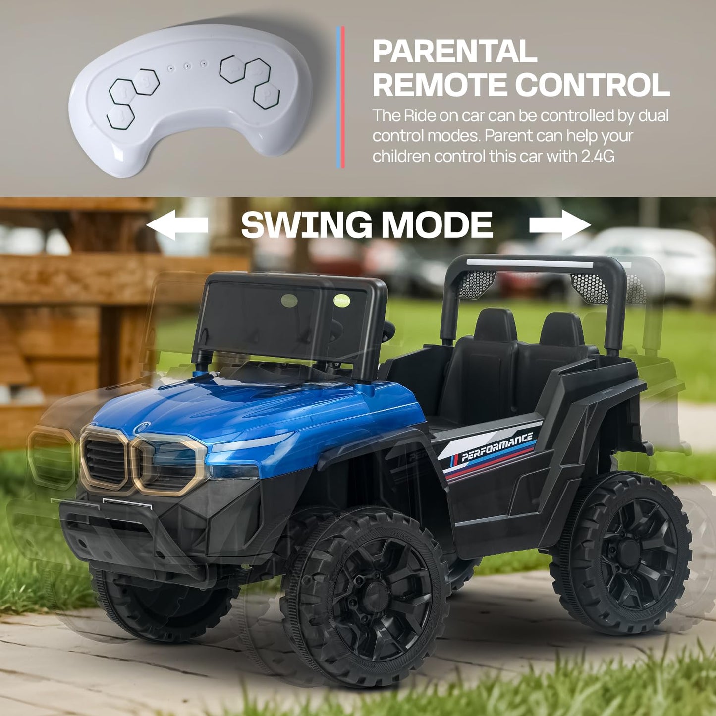 Baybee Alfton Pro Battery Operated Jeep for Kids, Ride on Toy Kids Car with RGB Lights &amp; Music,Rechargeable Electric Jeep Car for Kids to Drive 2 to 6 Years