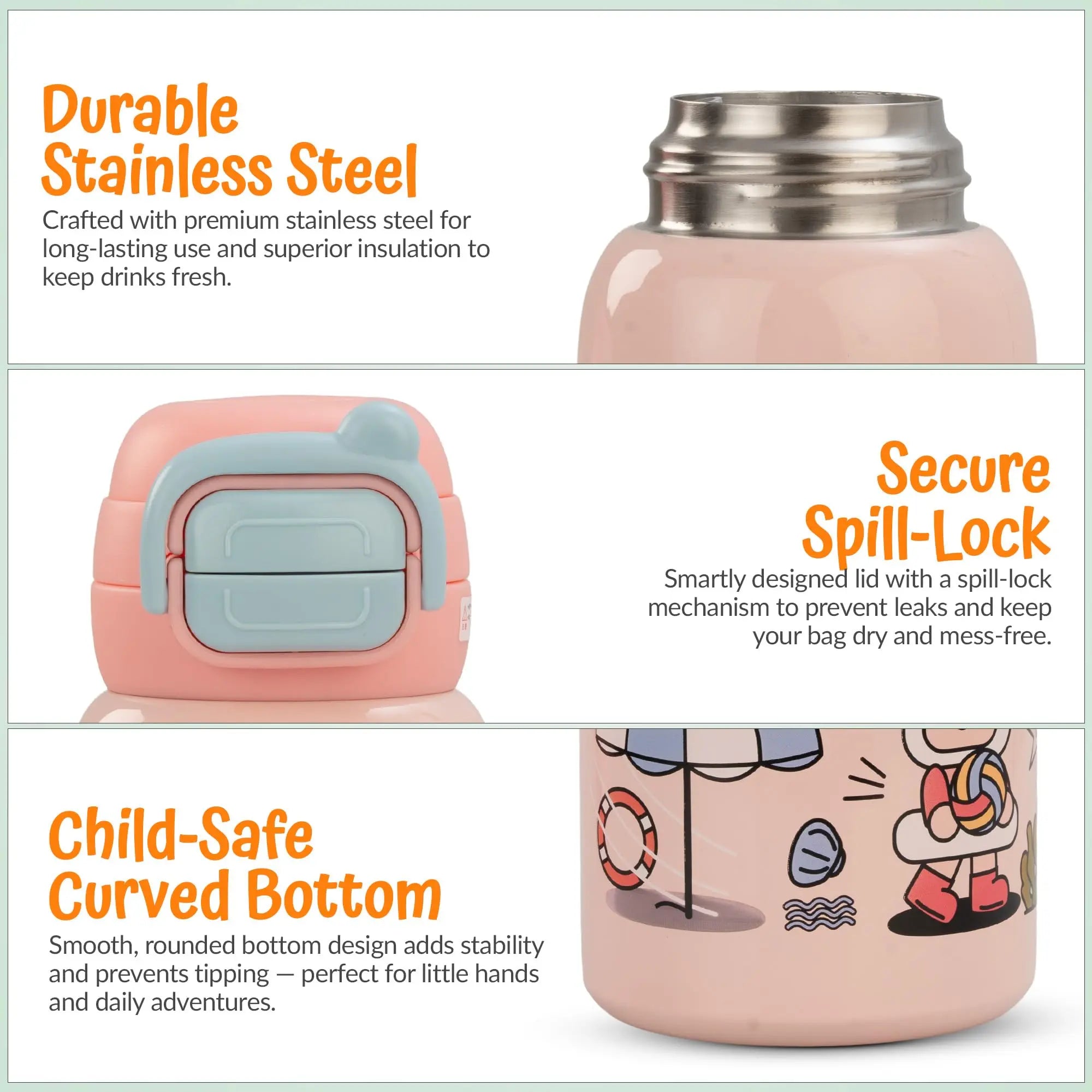 Baybee 2 in 1 Hydro Sipper Bottle for Kids Non-Toxic Water Bottle 500 ml BAYBEE