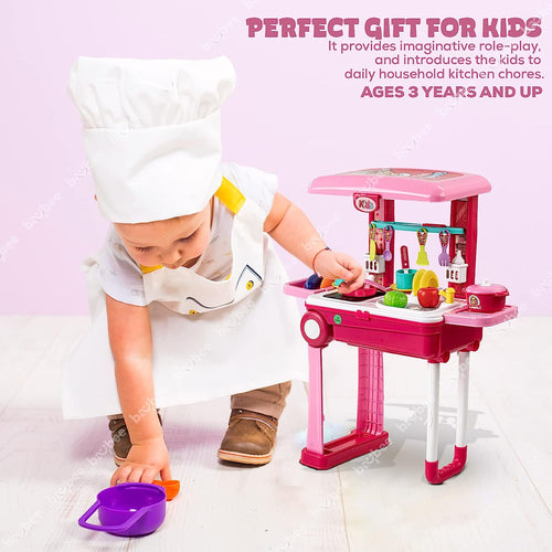 Baybee 2 in 1 Kitchen Set for Kids, Portable Pretend Play Toys BAYBEE