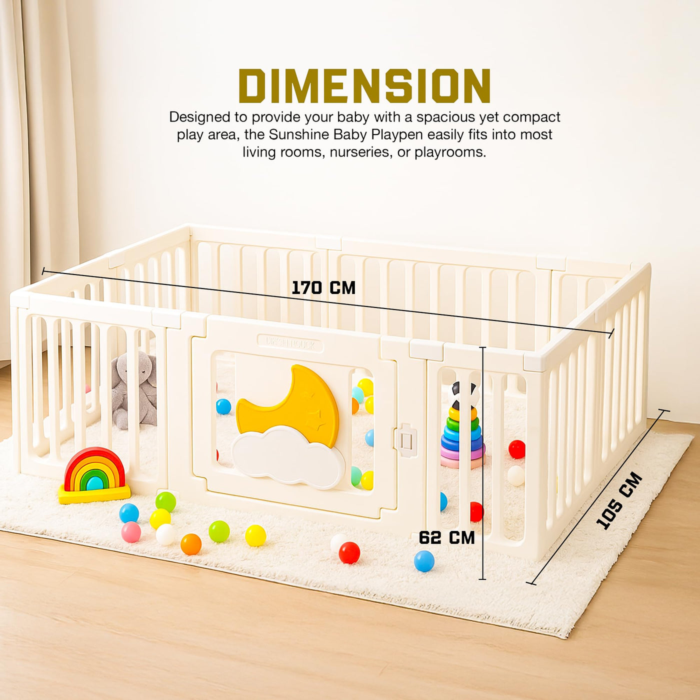 Enhance Now Baby Playard Baby Activity Playard for Toddlers, Safe Foldable