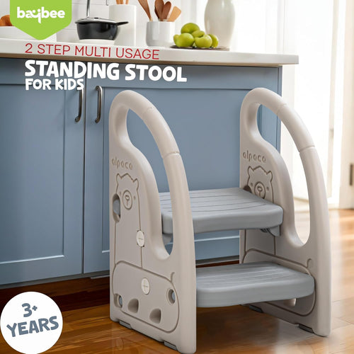 Baybee Toddler Step Stool for Kids | 2-Step Stepping Ladder with Handles | Anti-Slip Kids Step Stool for Kitchen & Bathroom | Potty Training Toilet Stool BAYBEE